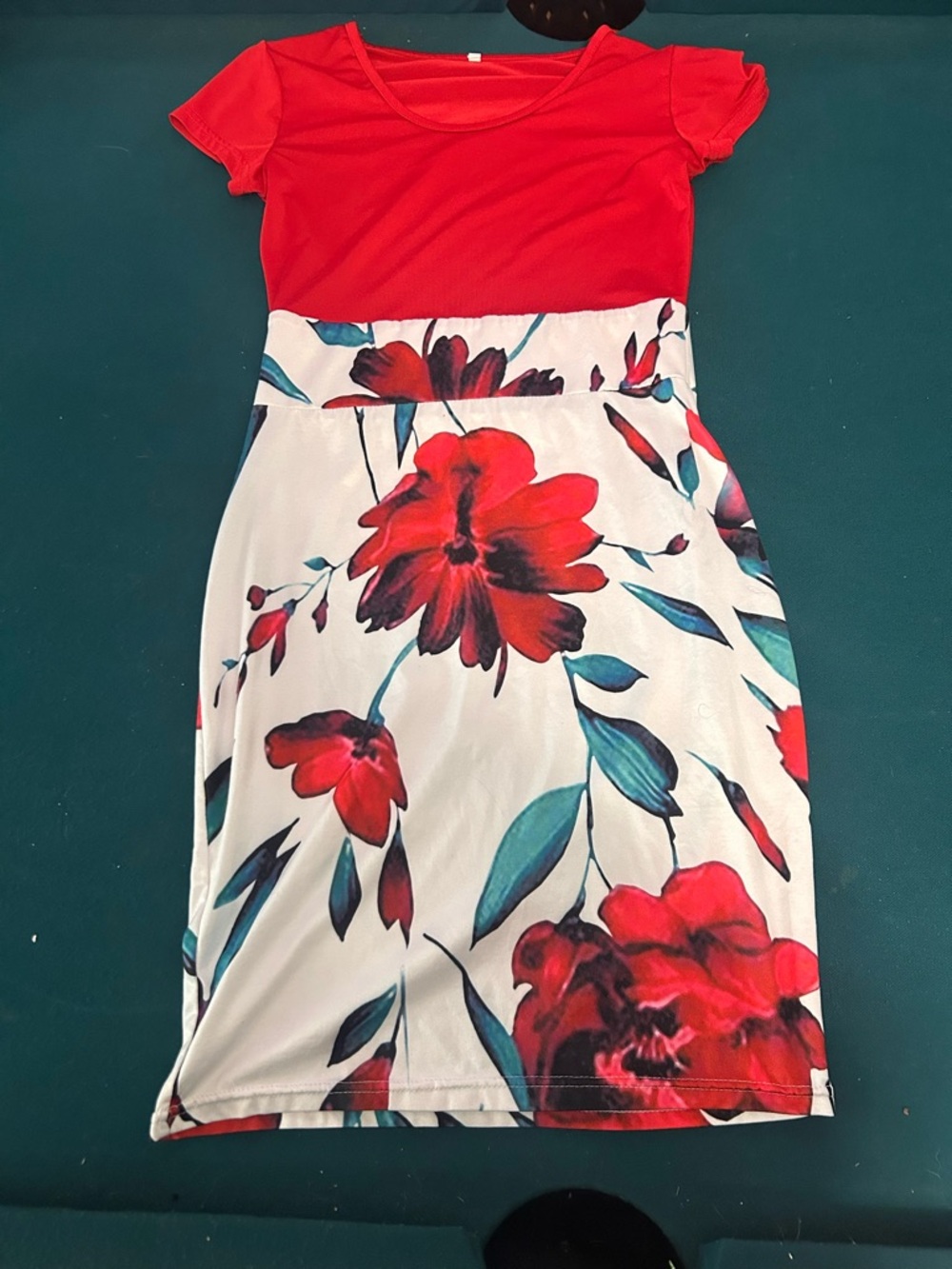 Forever 21 Red Top Floral Midi Dress